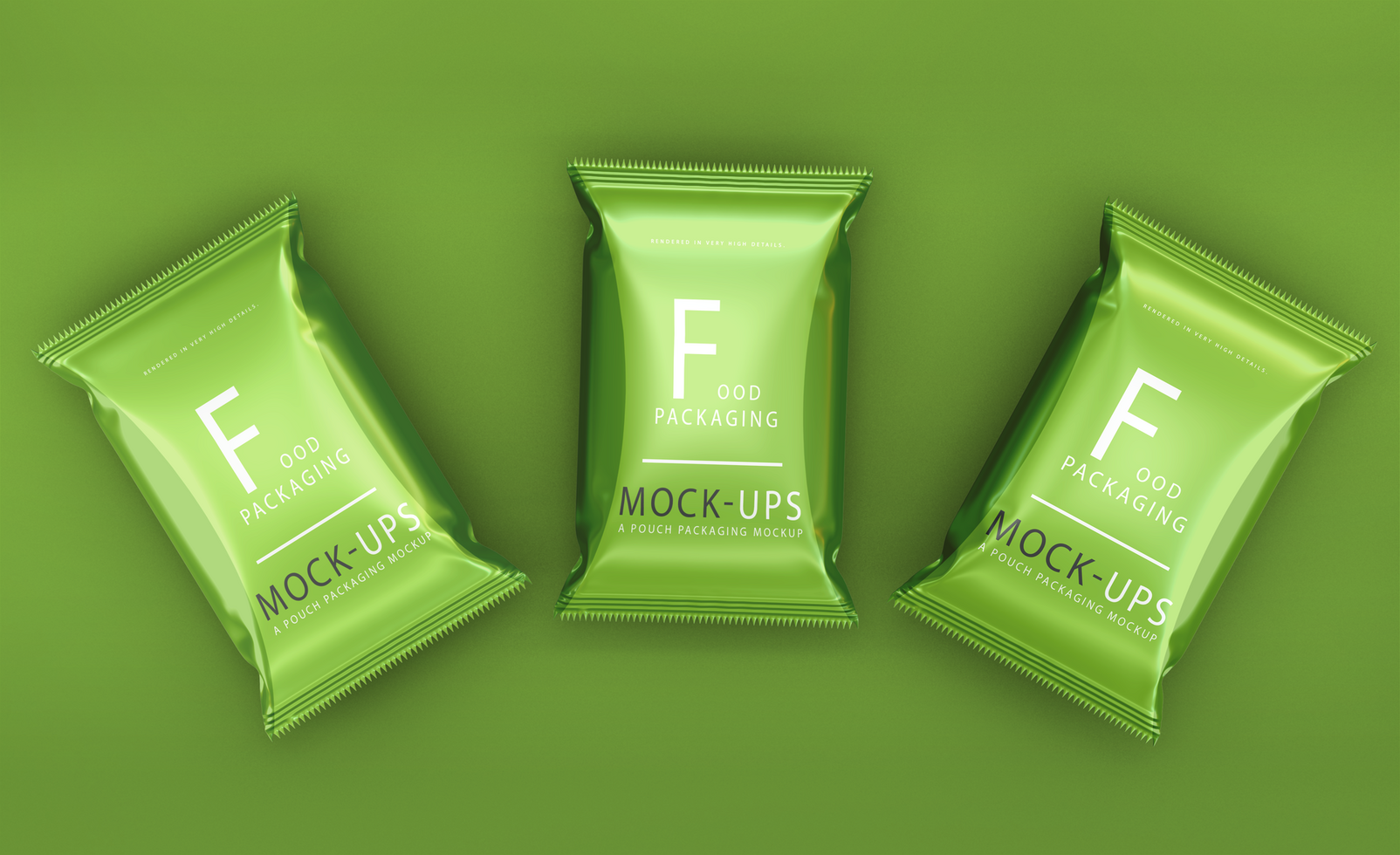 3d Render Realistic glossy oil food bag packaging mockup design psd