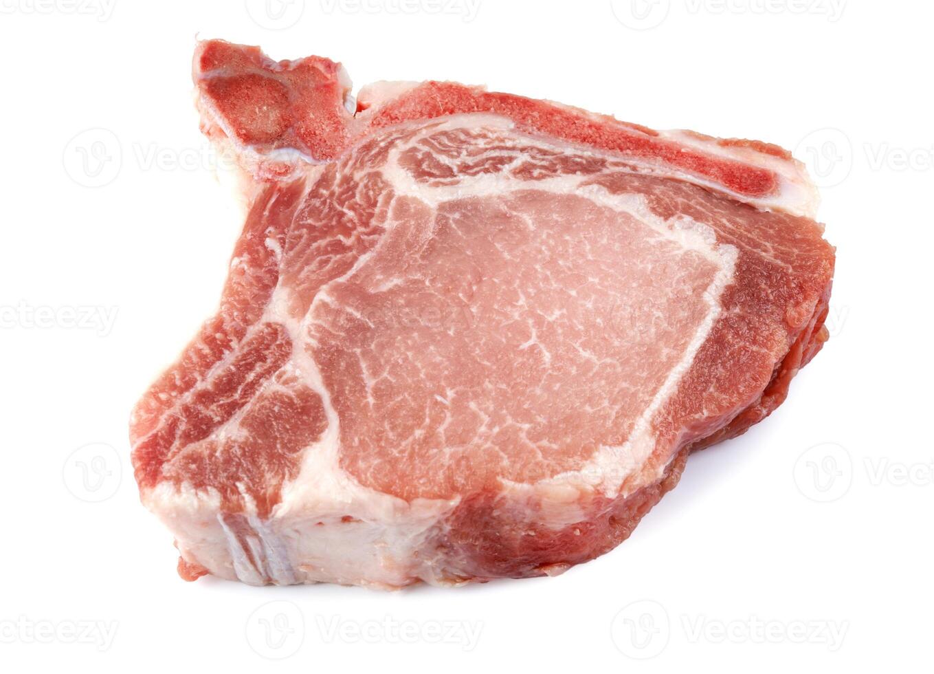 Pork entrecote isolated on a white background. photo