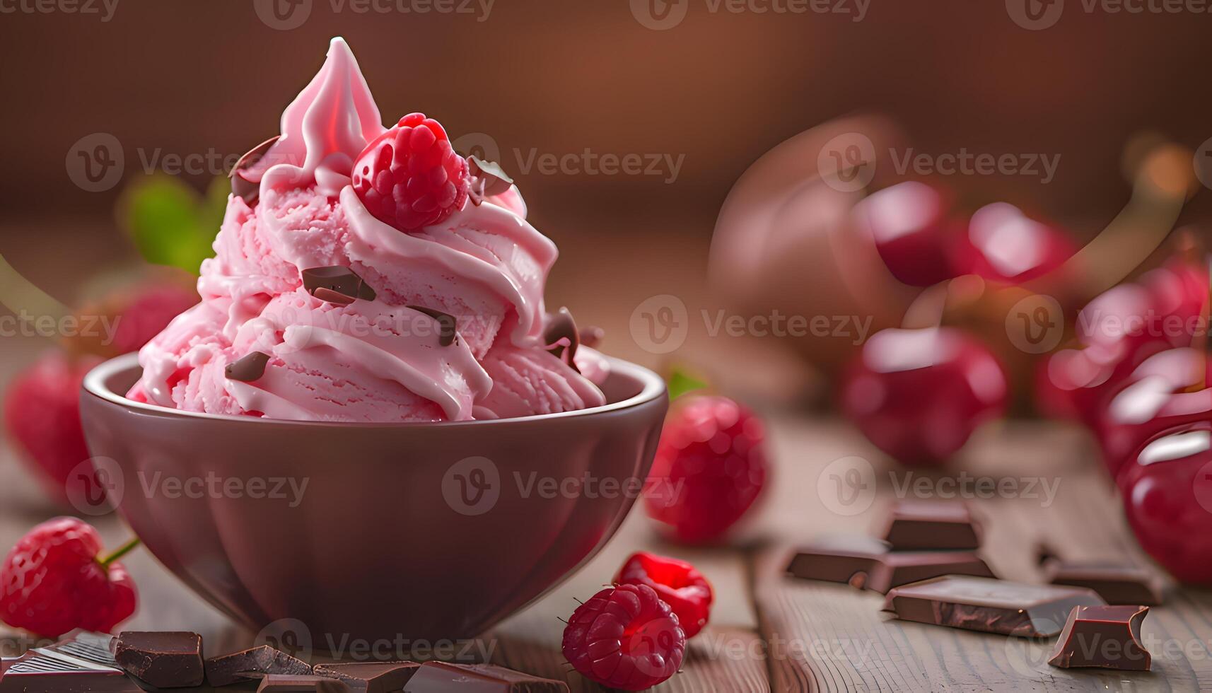 Raspberry ice cream photo