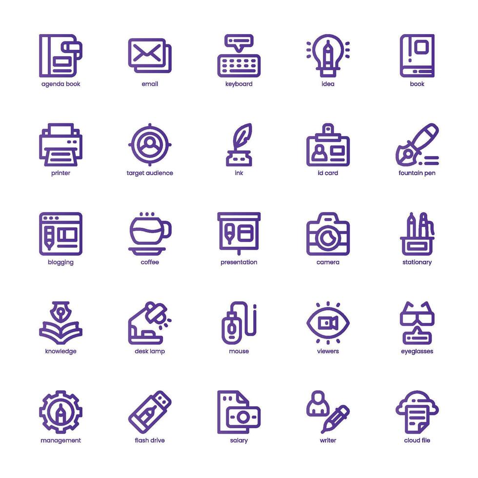 Copywriting icon pack for your website, mobile, presentation, and logo design. Copywriting icon basic line gradient design. graphics illustration and editable stroke. vector