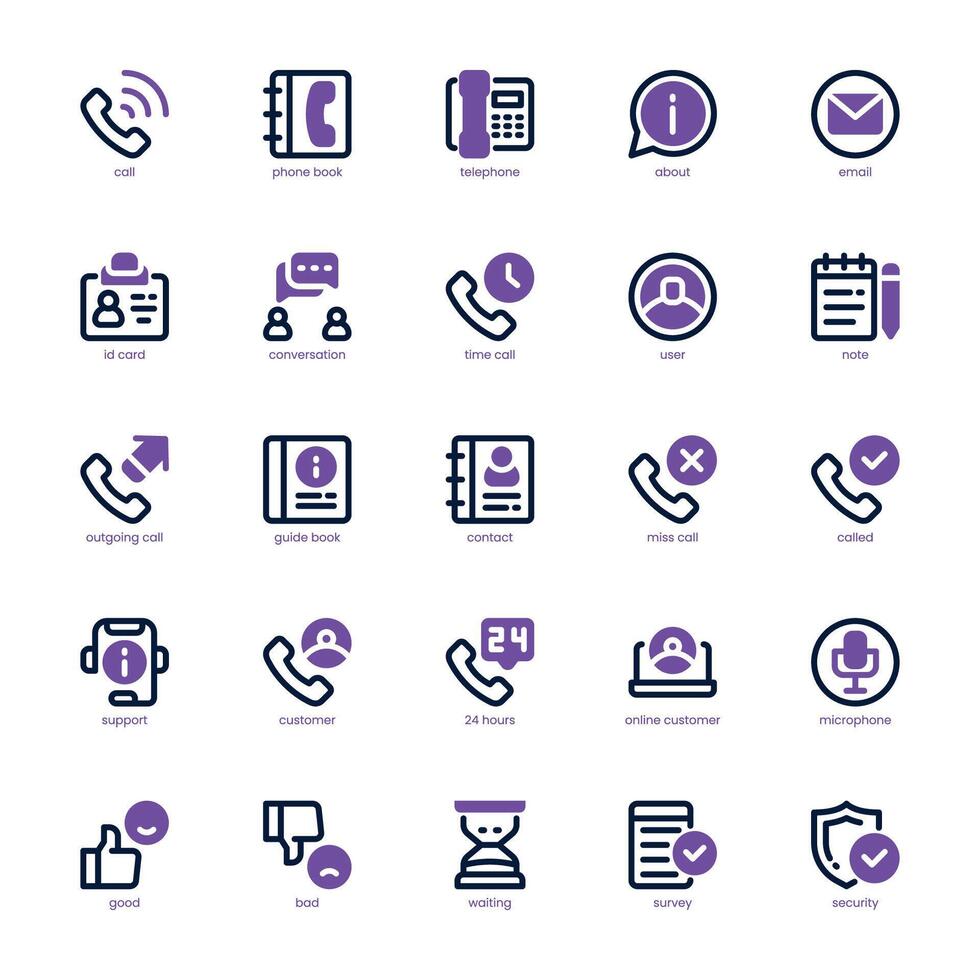 Call Center Service icon pack for your website, mobile, presentation, and logo design. Call Center Service icon dual tone design. graphics illustration and editable stroke. vector