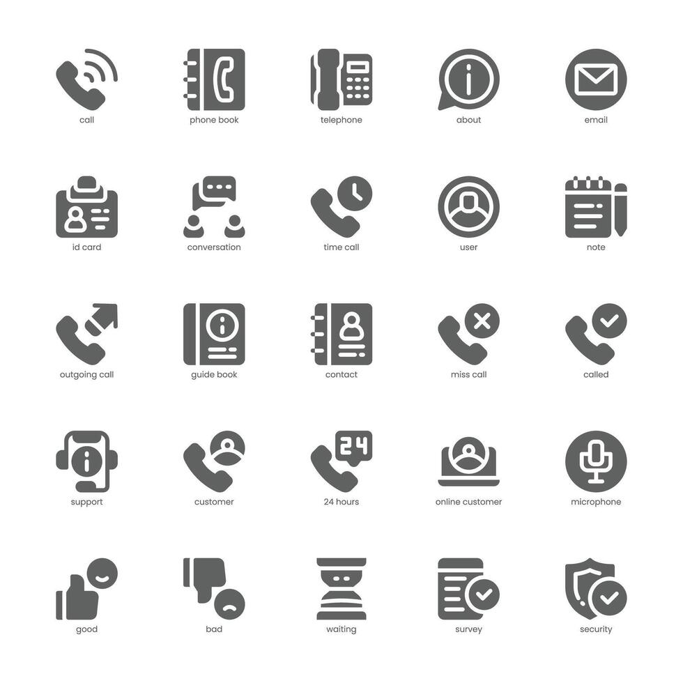 Call Center Service icon pack for your website, mobile, presentation, and logo design. Call Center Service icon glyph design. graphics illustration and editable stroke. vector