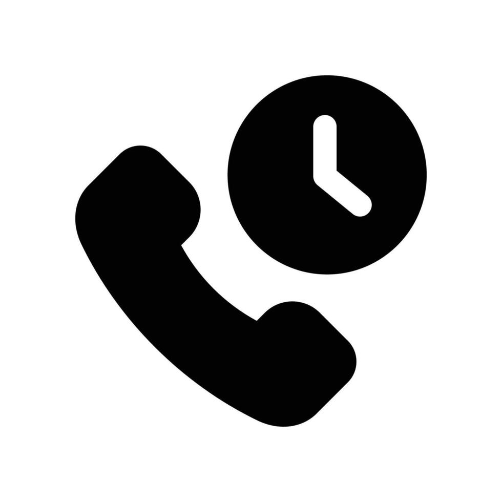 time call icon. glyph icon for your website, mobile, presentation, and logo design. vector