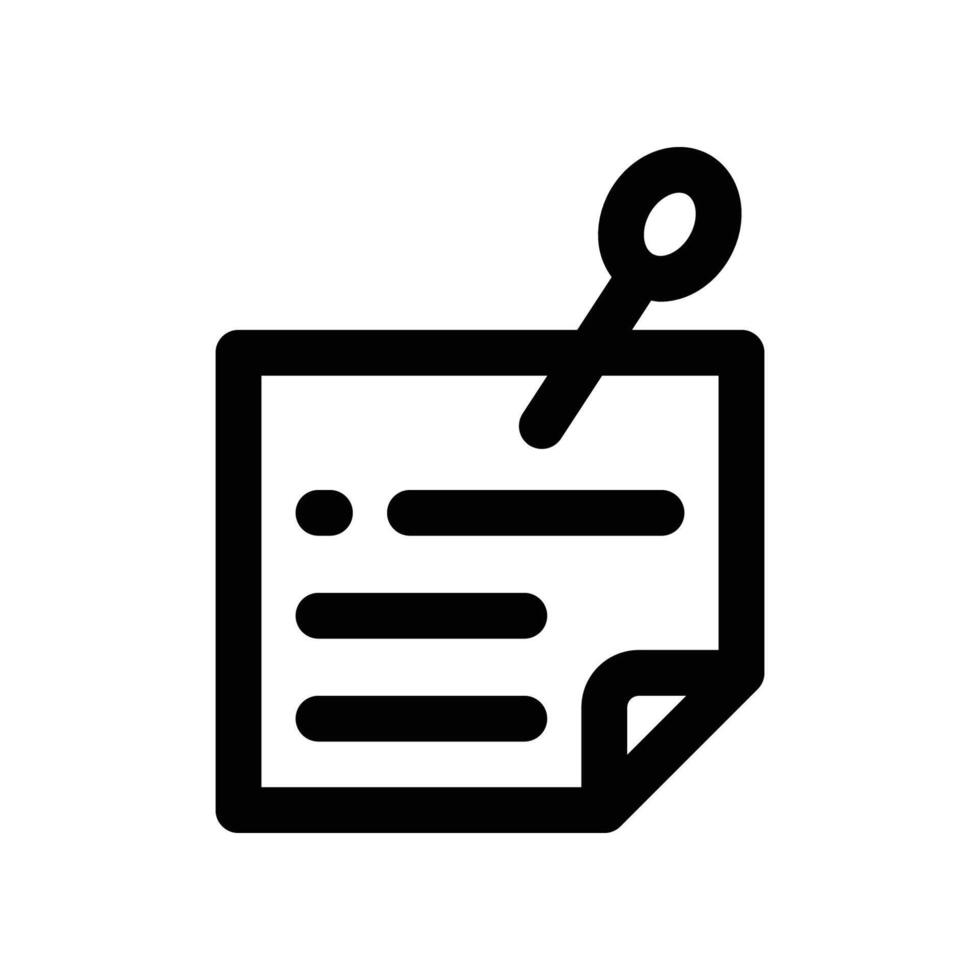 pinned note icon. line icon for your website, mobile, presentation, and logo design. vector