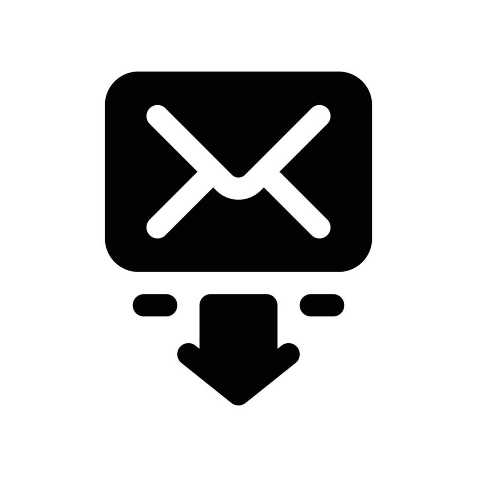 receive email icon. glyph icon for your website, mobile, presentation, and logo design. vector