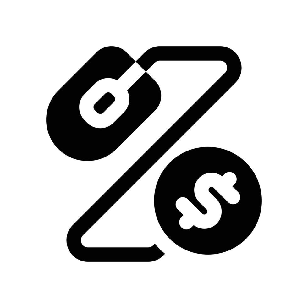 pay per click icon. glyph icon for your website, mobile, presentation, and logo design. vector