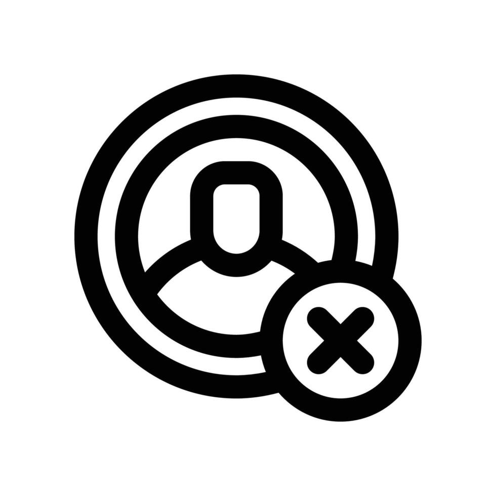 remove user icon. line icon for your website, mobile, presentation, and logo design. vector