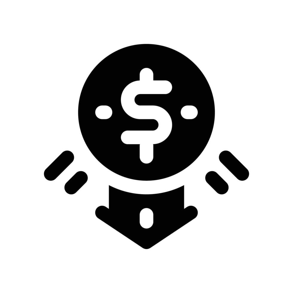 low price icon. glyph icon for your website, mobile, presentation, and logo design. vector