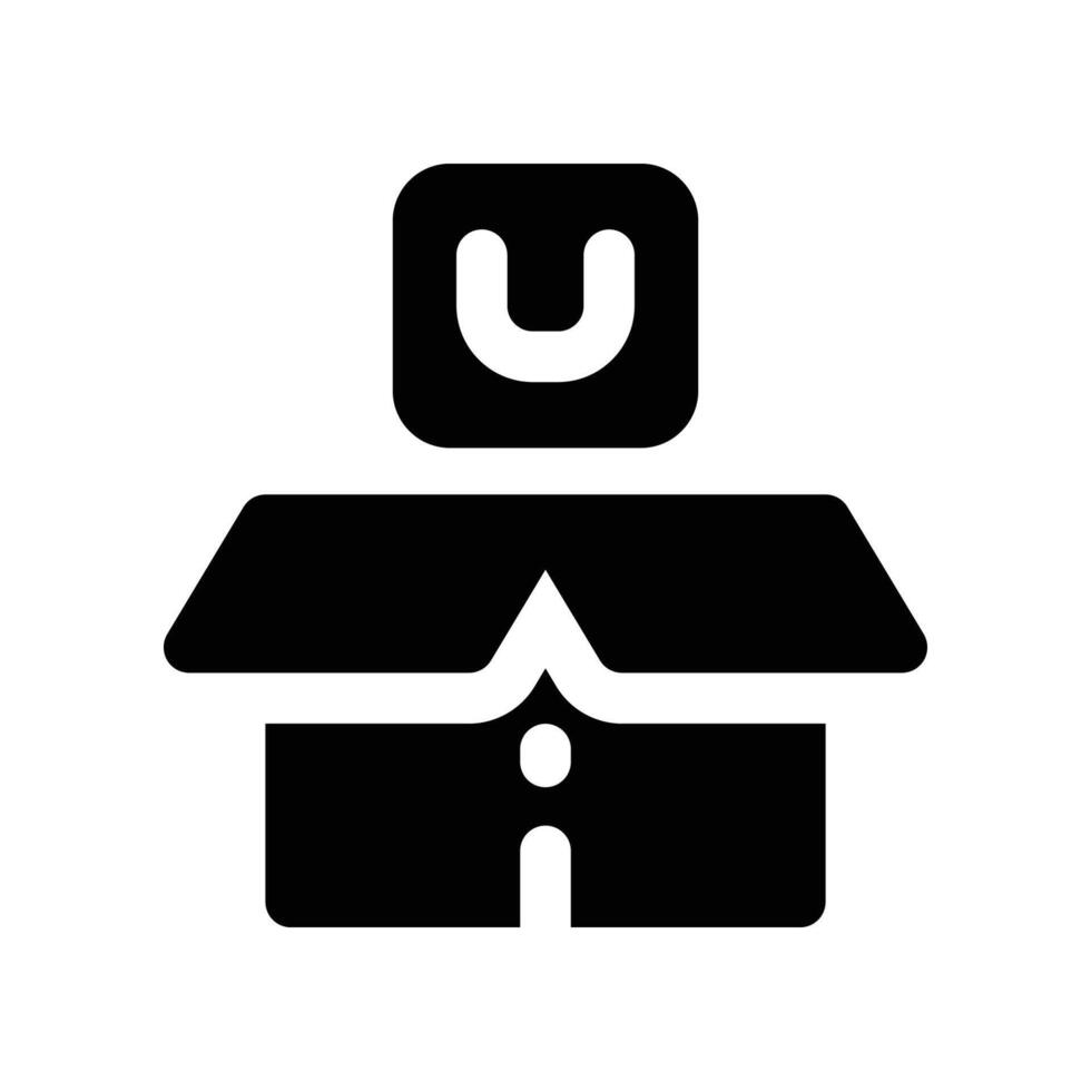 open box icon. glyph icon for your website, mobile, presentation, and logo design. vector