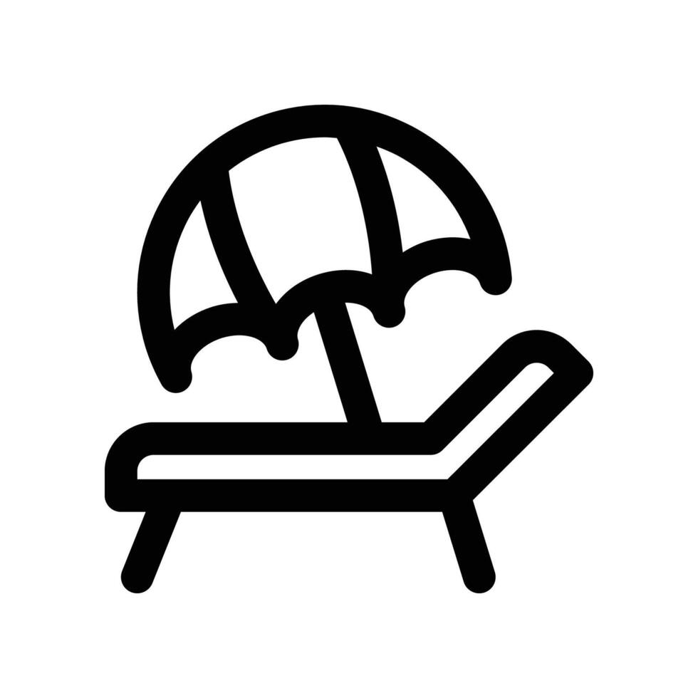 sunbed icon. line icon for your website, mobile, presentation, and logo design. vector