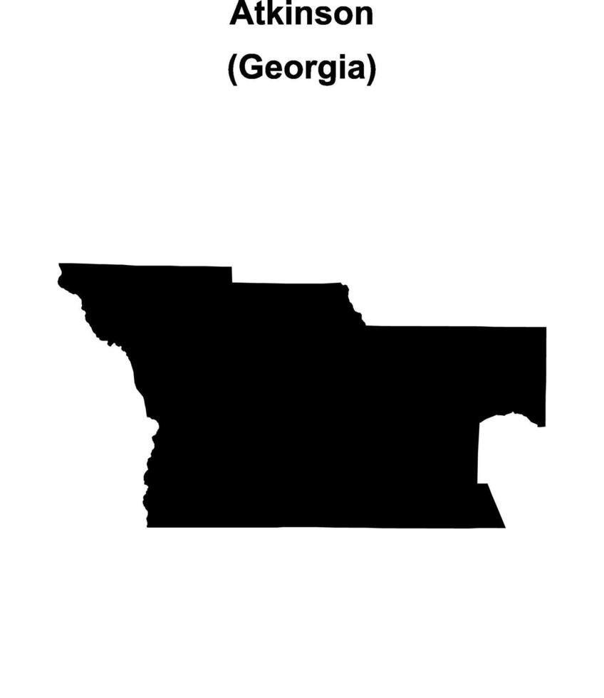 Atkinson County, Georgia blank outline map vector