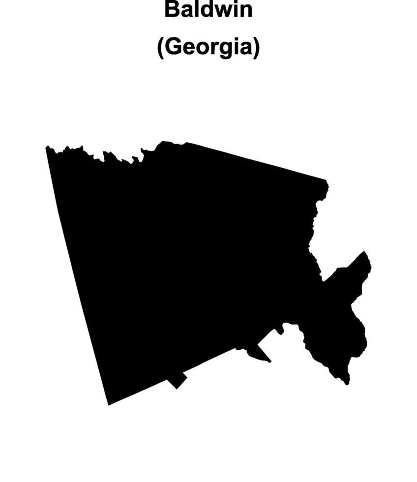 Baldwin County, Georgia blank outline map vector