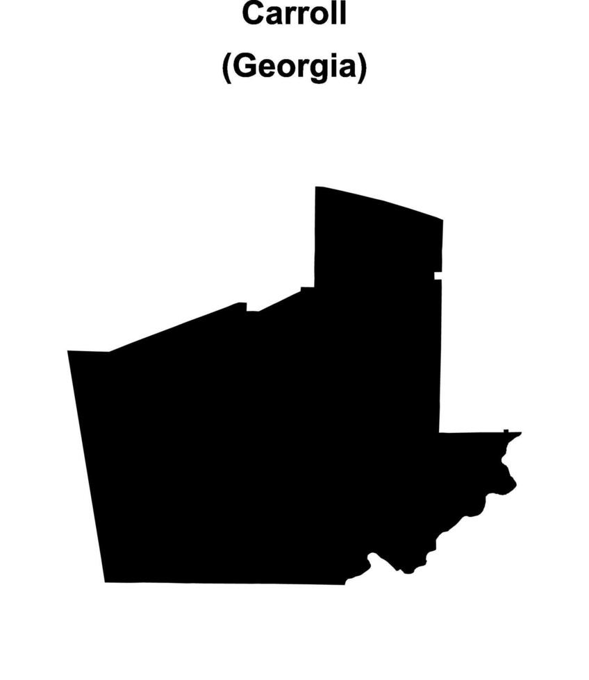 Carroll County, Georgia blank outline map vector
