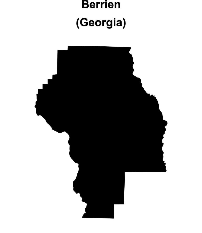 Berrien County, Georgia blank outline map vector