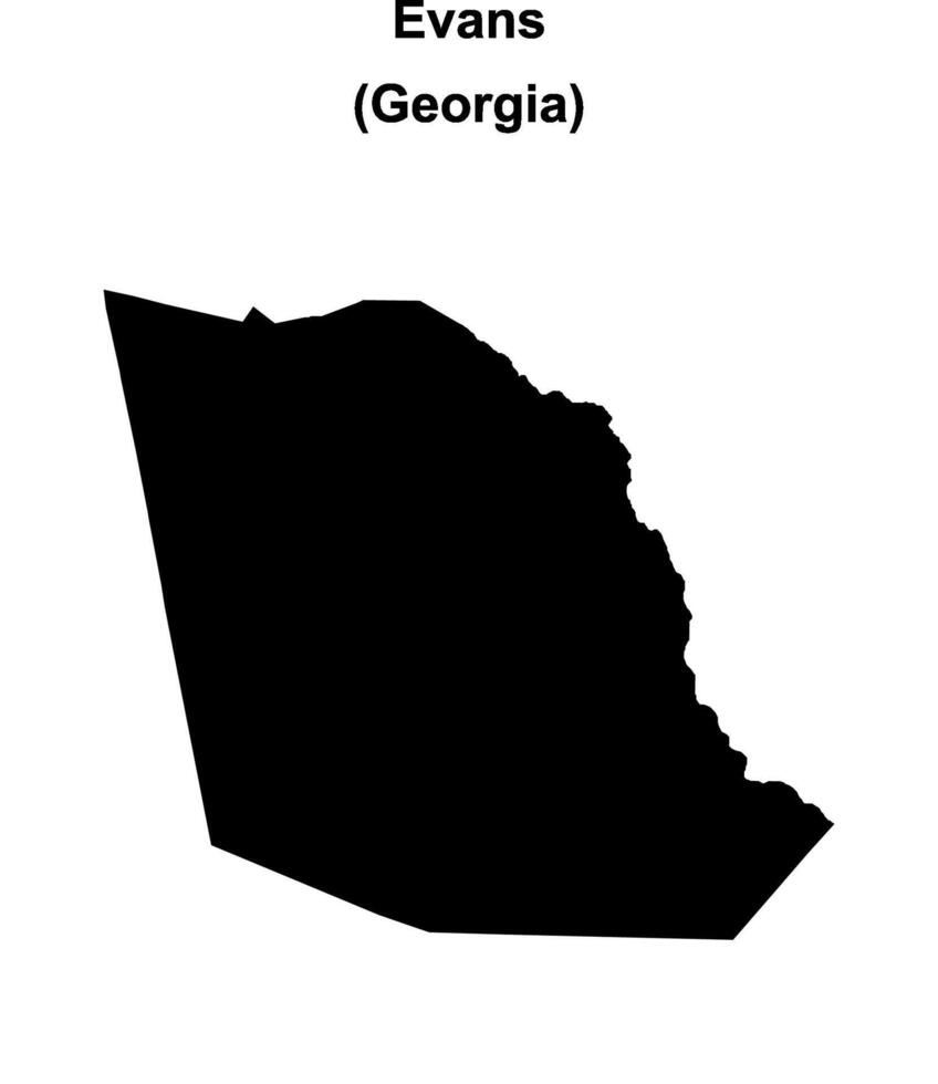 Evans County, Georgia blank outline map vector