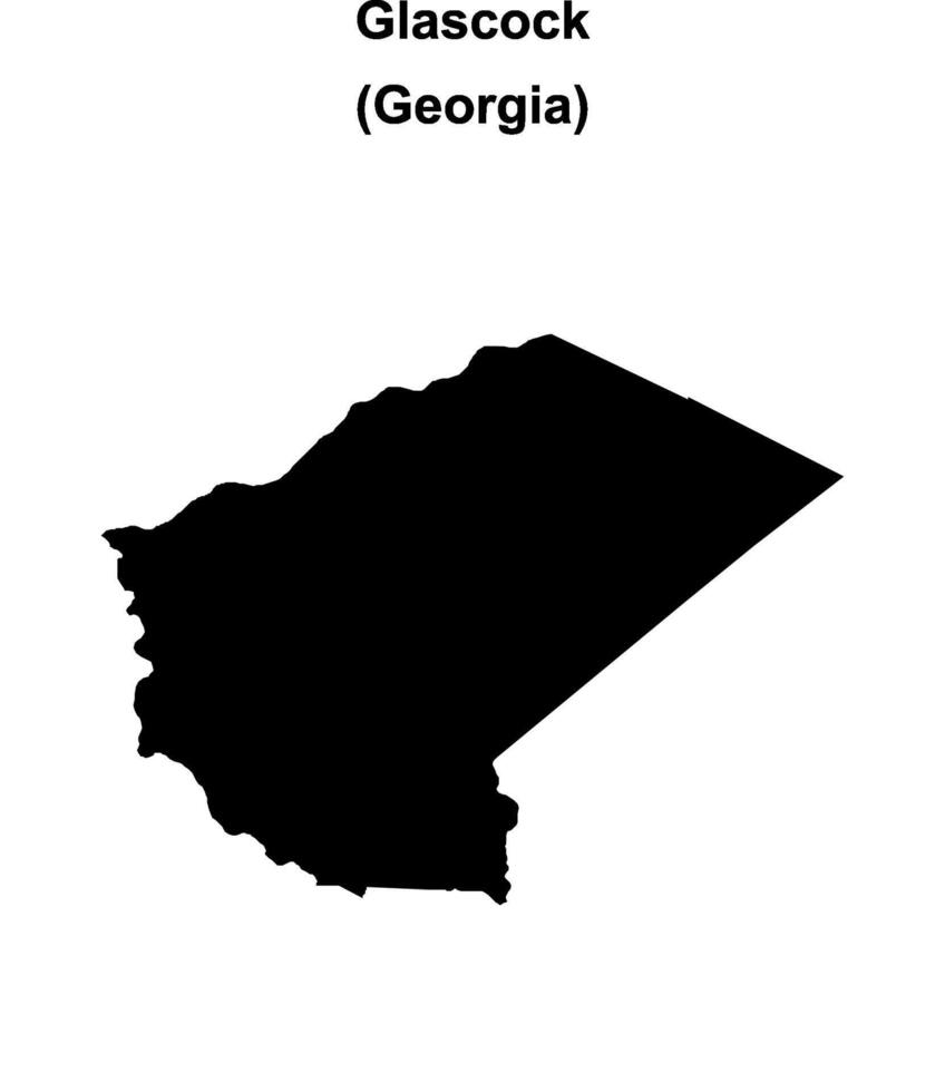 Glascock County, Georgia blank outline map vector