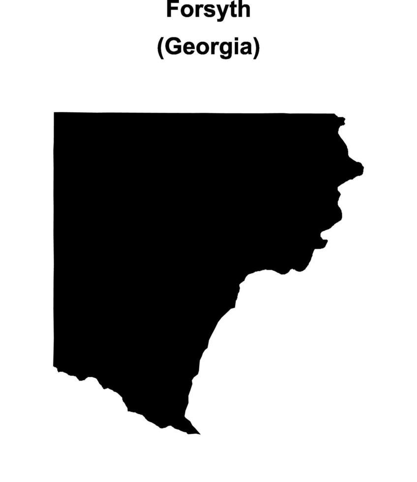 Forsyth County, Georgia blank outline map vector