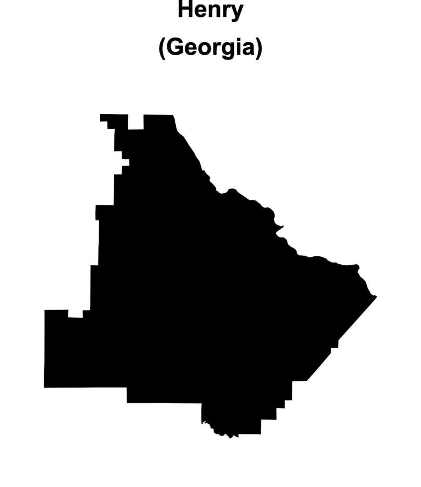 Henry County, Georgia blank outline map vector