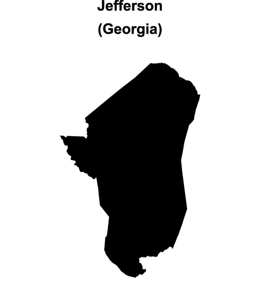 Jefferson County, Georgia blank outline map vector