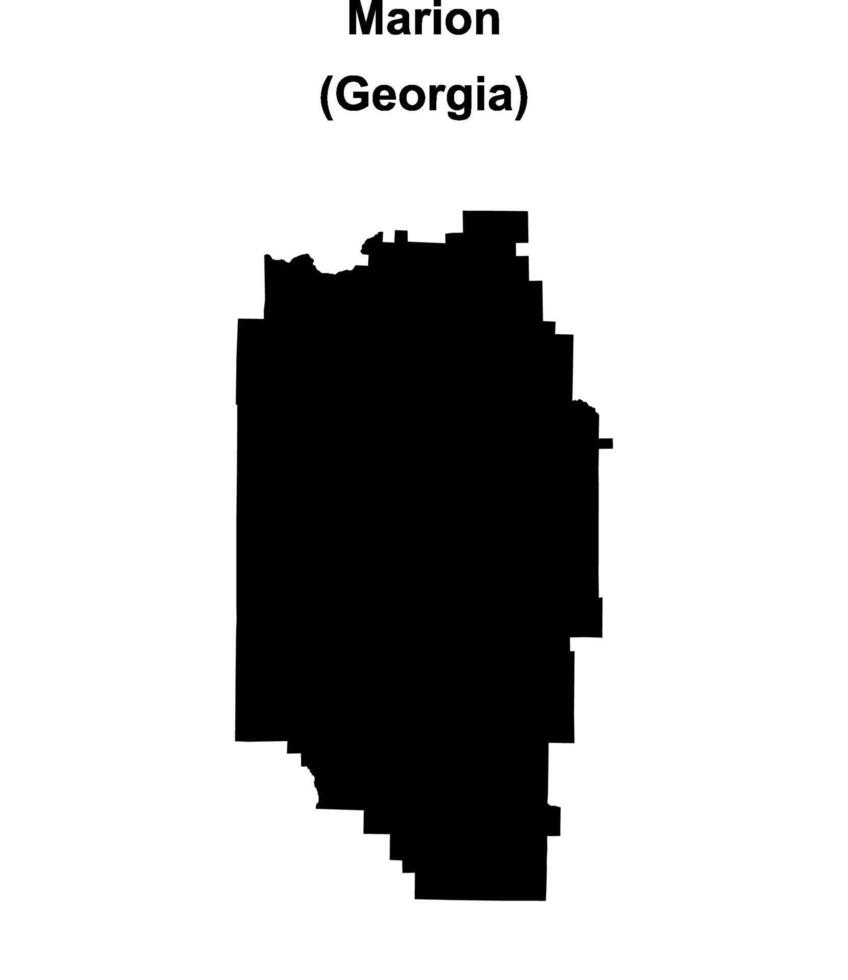 Marion County, Georgia blank outline map vector