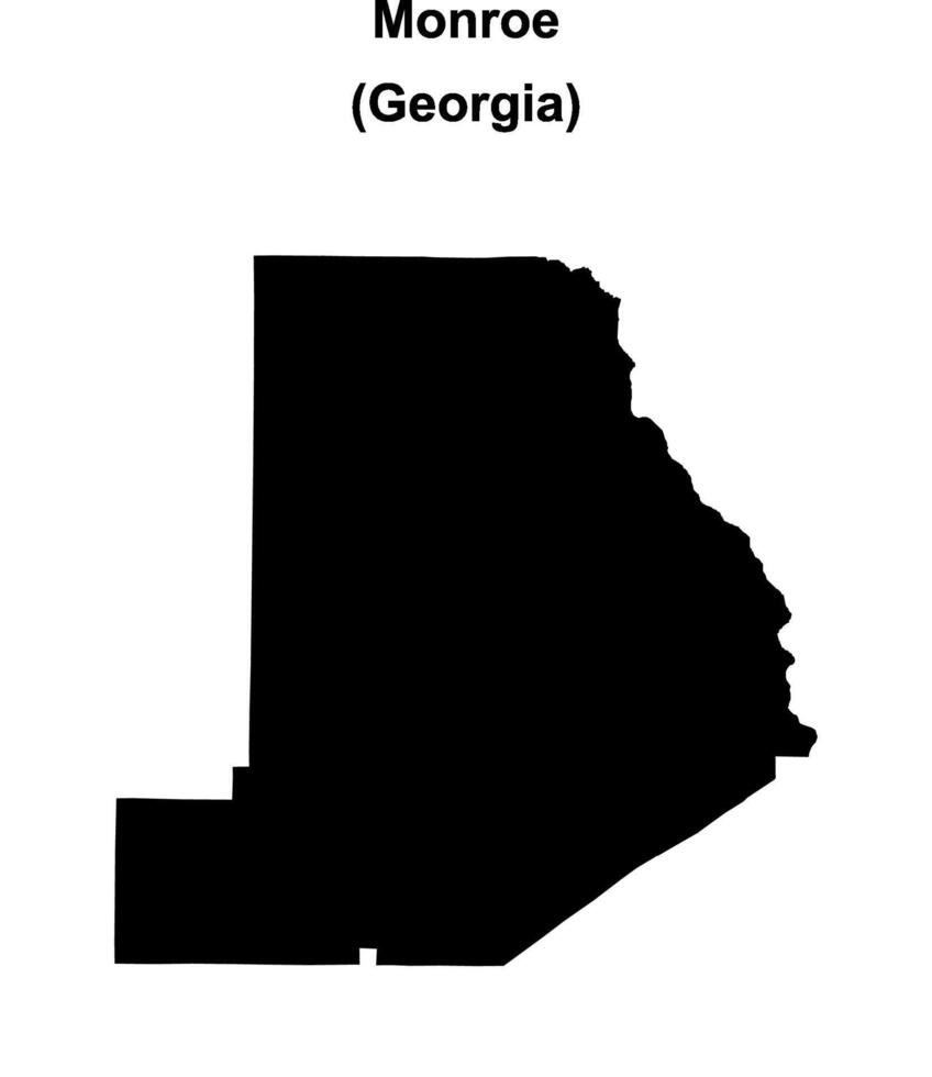 Monroe County, Georgia blank outline map vector