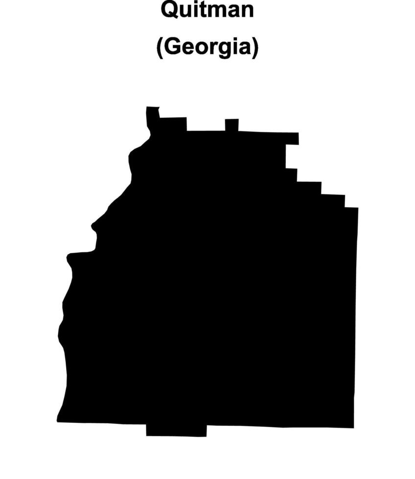Quitman County, Georgia blank outline map vector