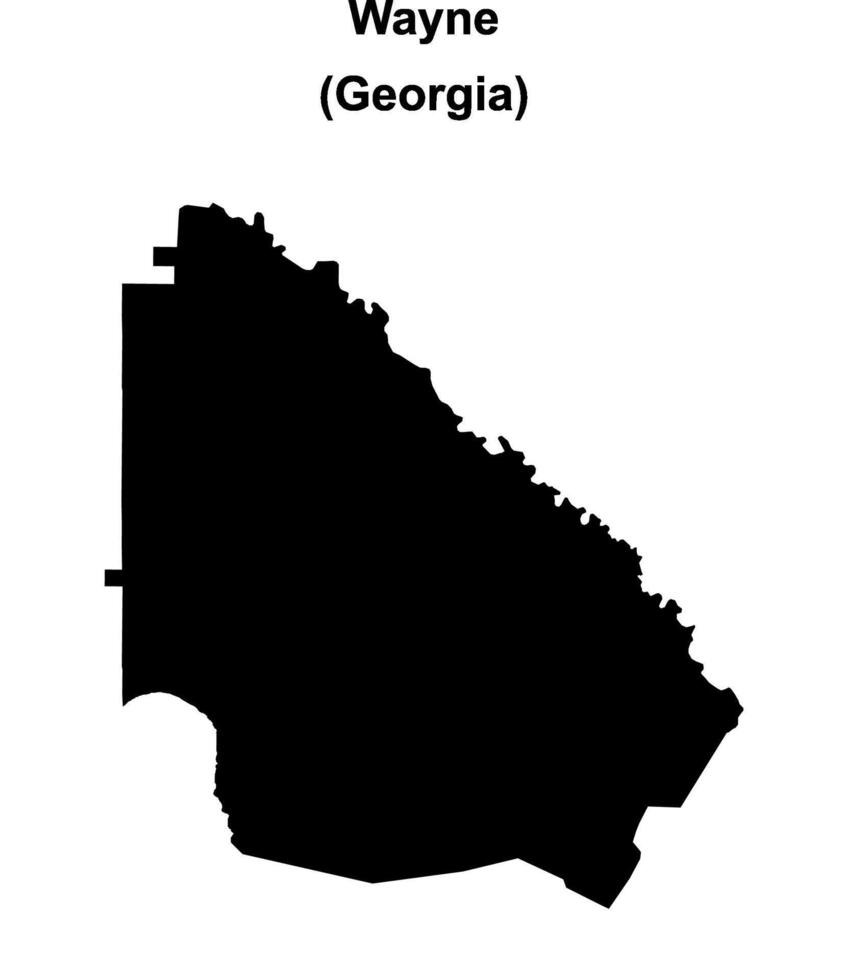 Wayne County, Georgia blank outline map vector
