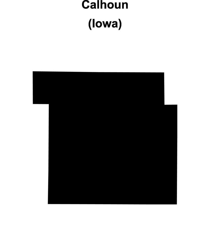 Calhoun County, Iowa blank outline map vector