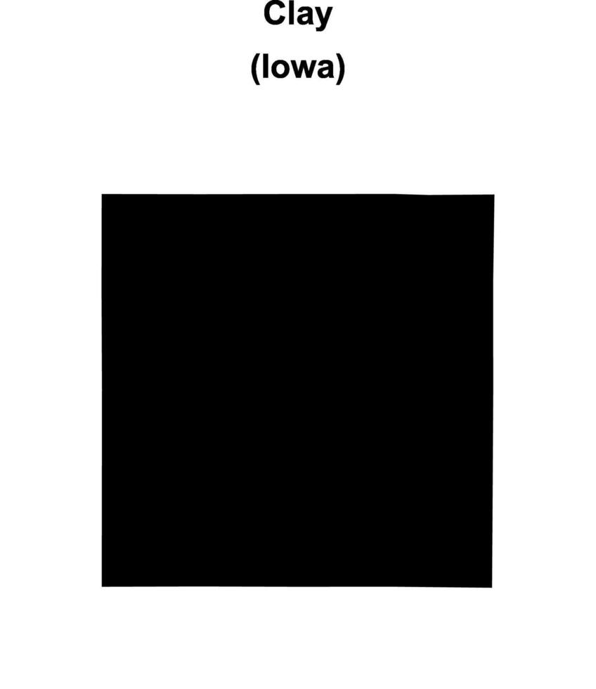 Clay County, Iowa blank outline map vector