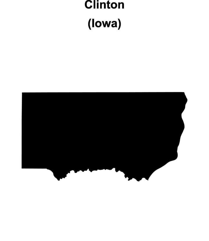 Clinton County, Iowa blank outline map vector