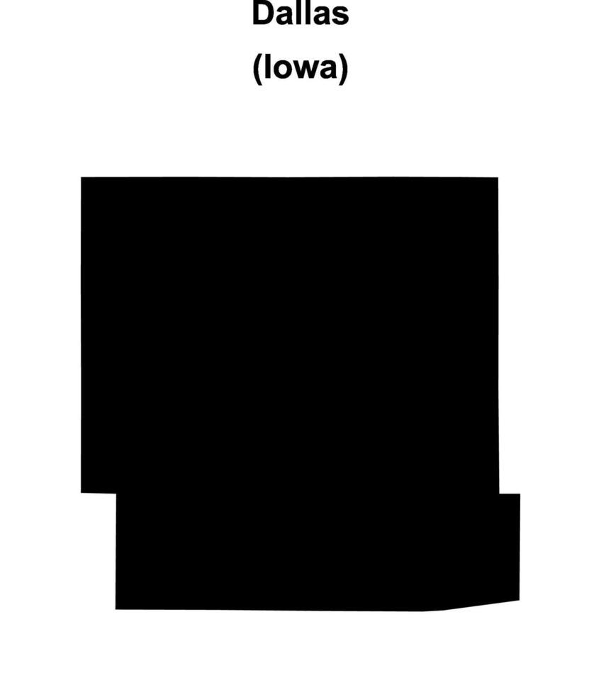 Dallas County, Iowa blank outline map vector