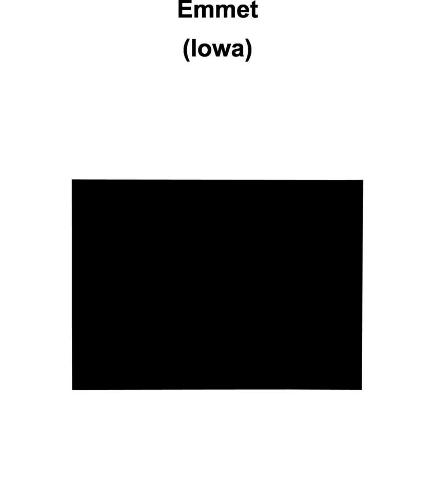 Emmet County, Iowa blank outline map vector