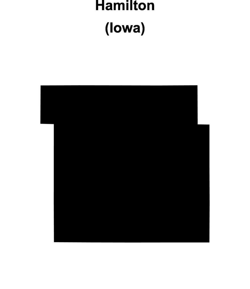 Hamilton County, Iowa blank outline map vector