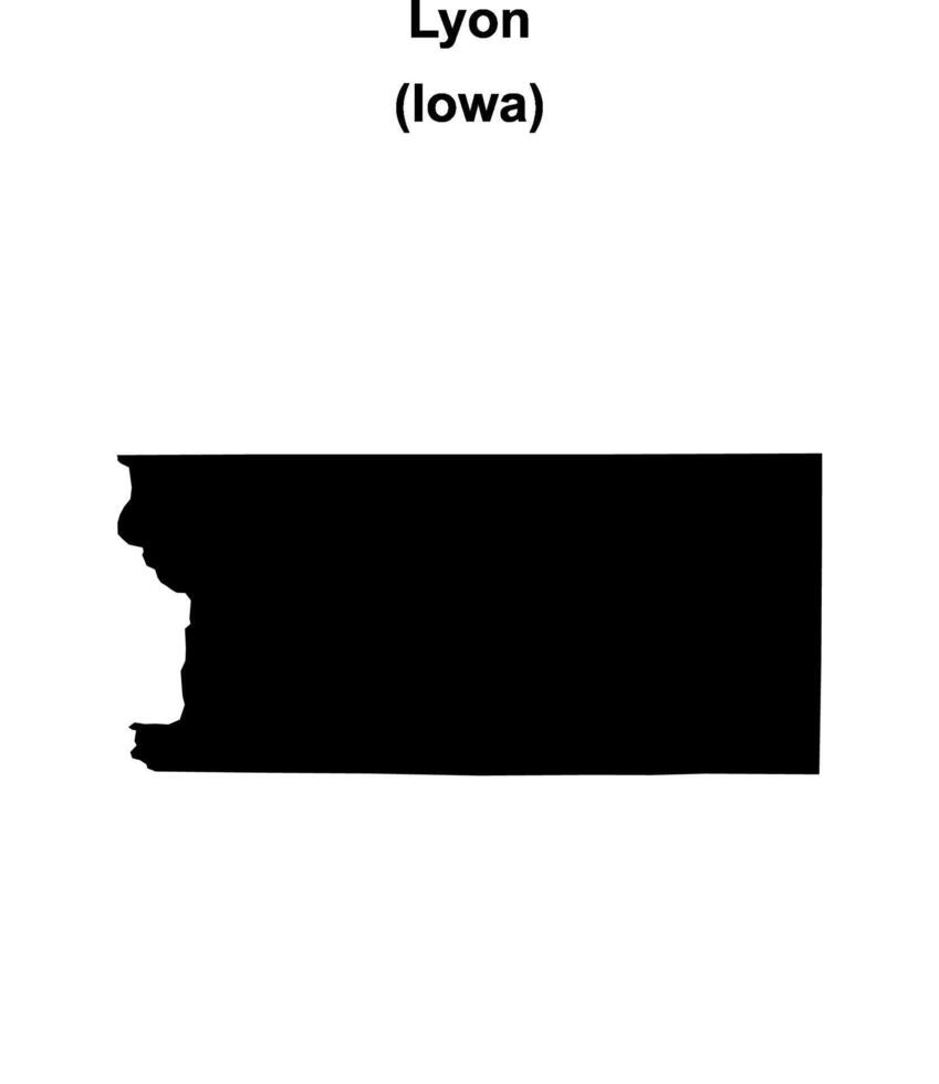 Lyon County, Iowa blank outline map vector
