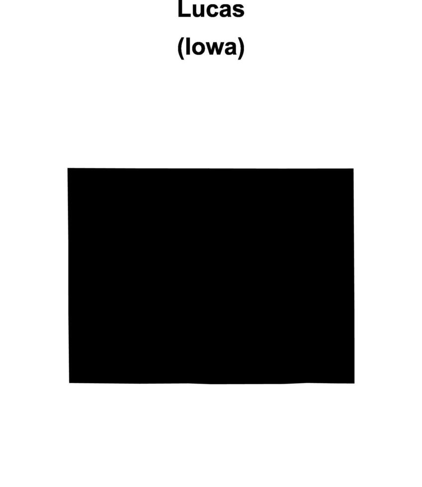 Lucas County, Iowa blank outline map vector