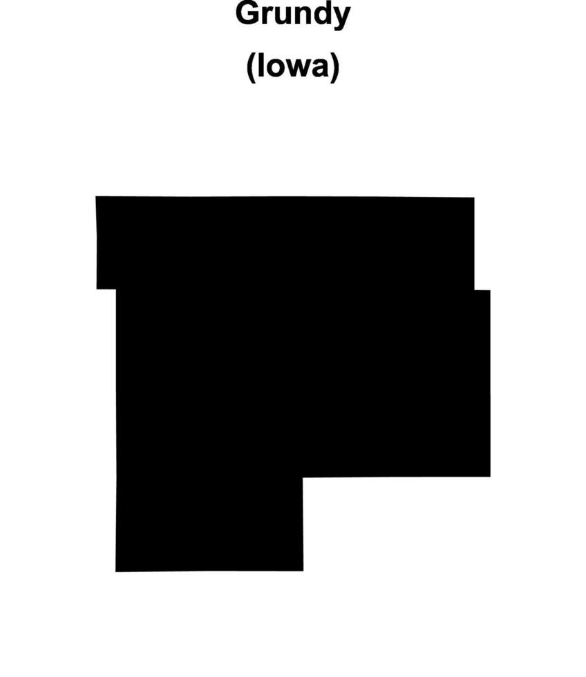Grundy County, Iowa blank outline map vector