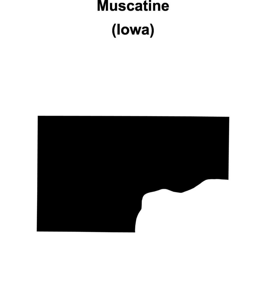 Muscatine County, Iowa blank outline map vector