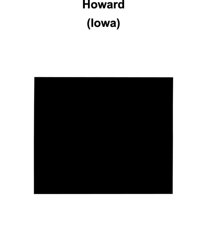 Howard County, Iowa blank outline map vector