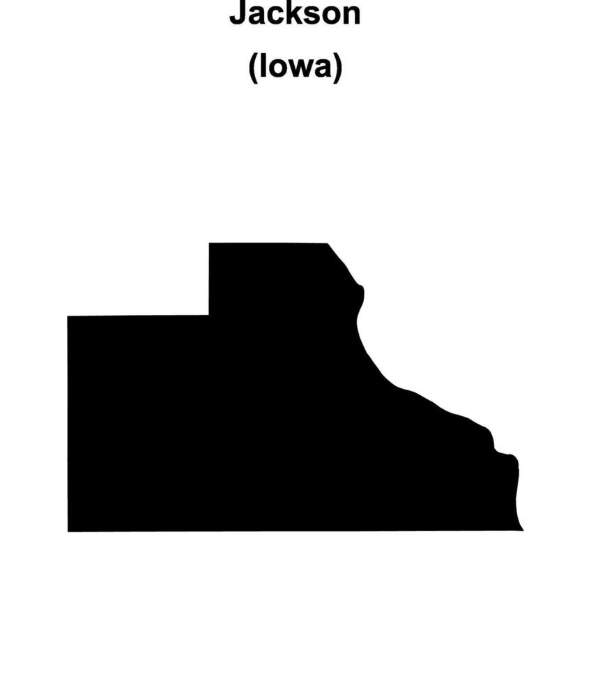 Jackson County, Iowa blank outline map vector