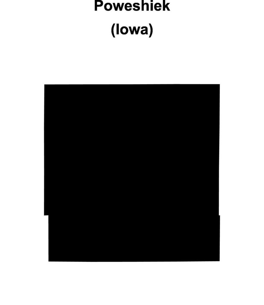 Poweshiek County, Iowa blank outline map vector