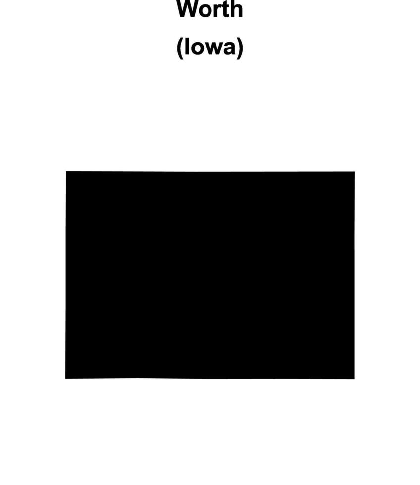 Worth County, Iowa blank outline map vector