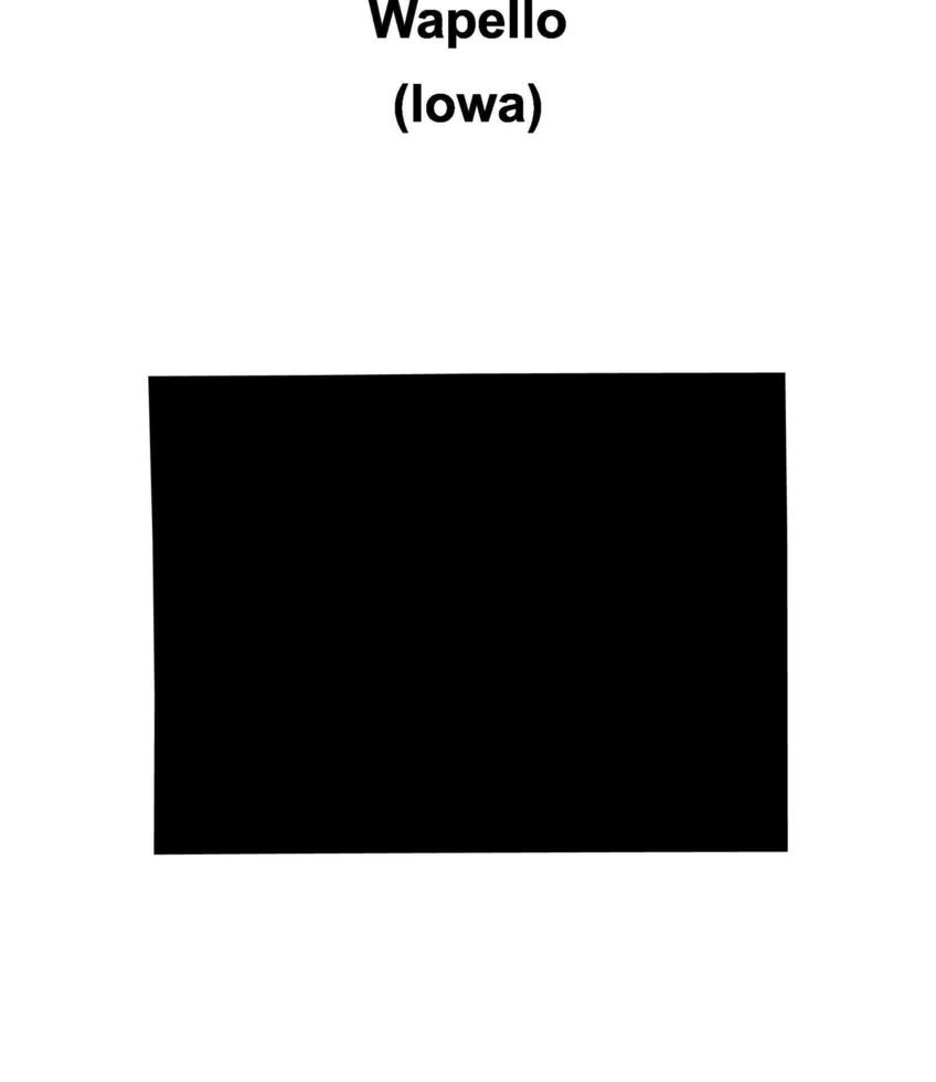 Wapello County, Iowa blank outline map vector