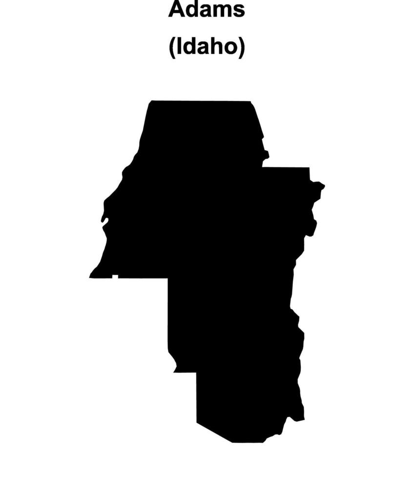Adams County, Idaho blank outline map vector