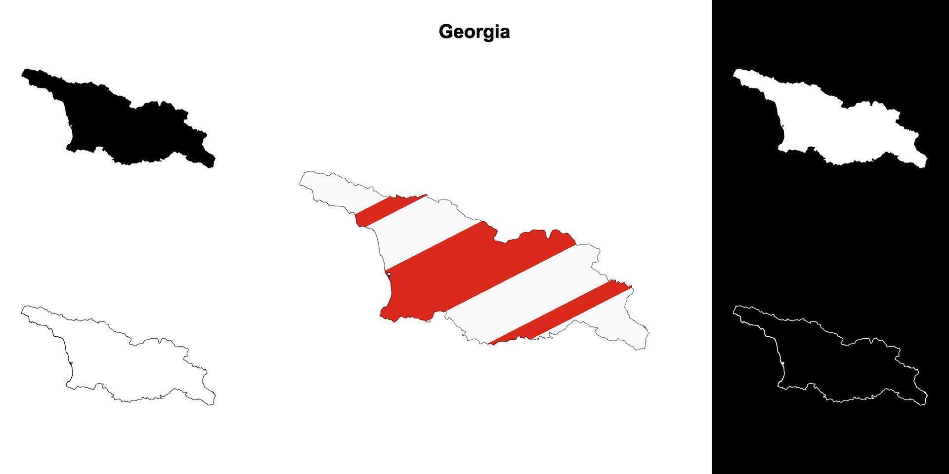 Georgia blank outline map set vector