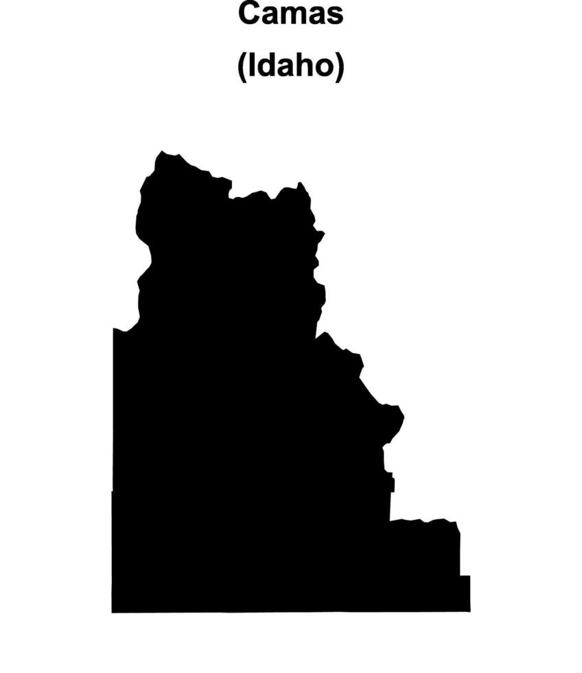 Camas County, Idaho blank outline map vector