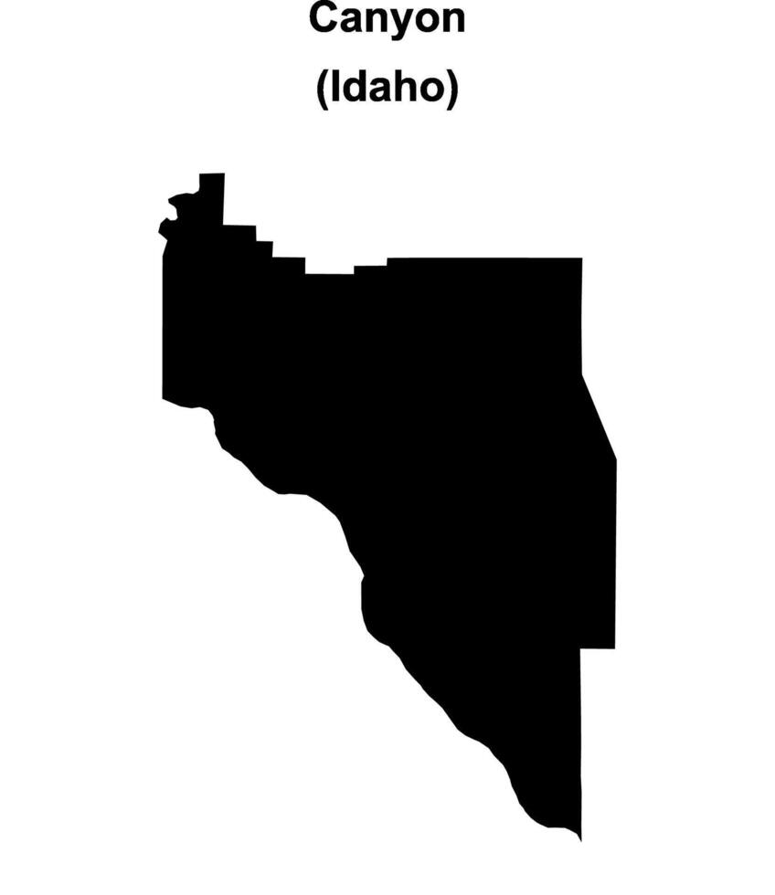 Canyon County, Idaho blank outline map vector