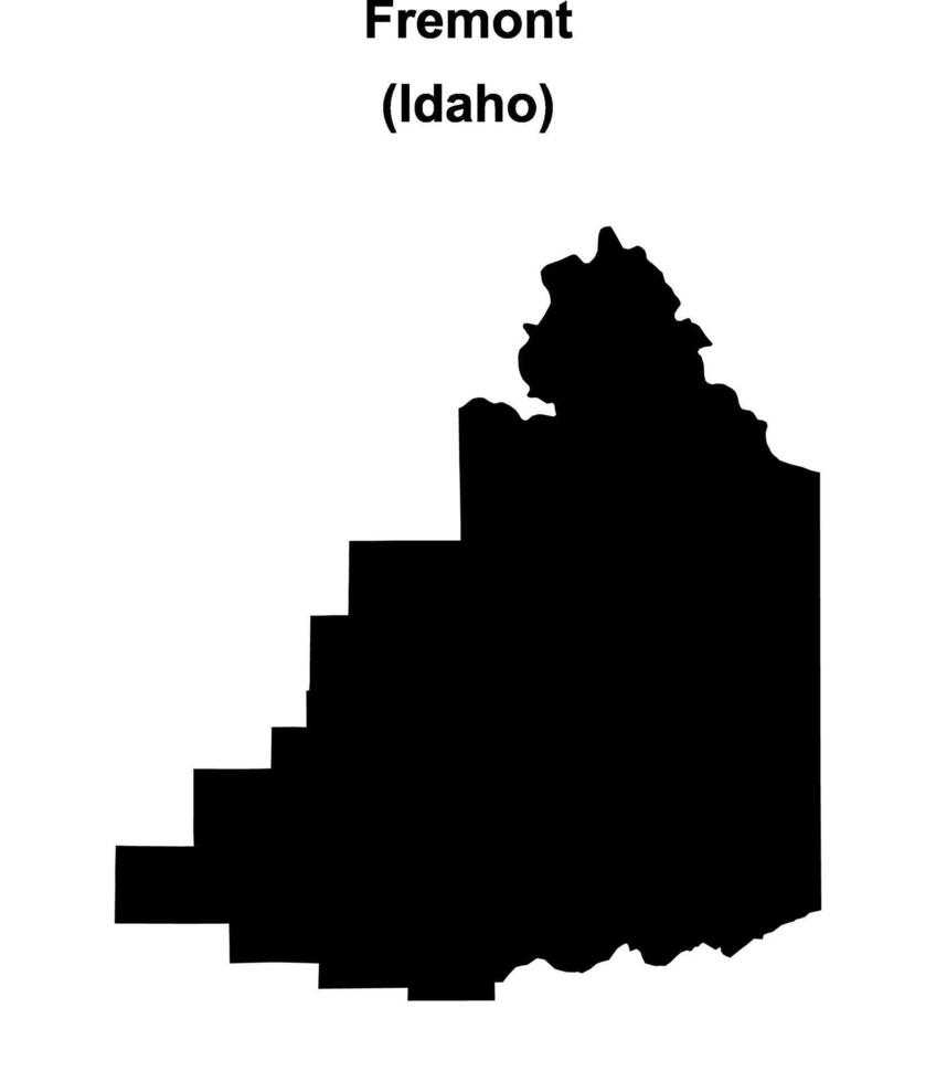 Fremont County, Idaho blank outline map vector