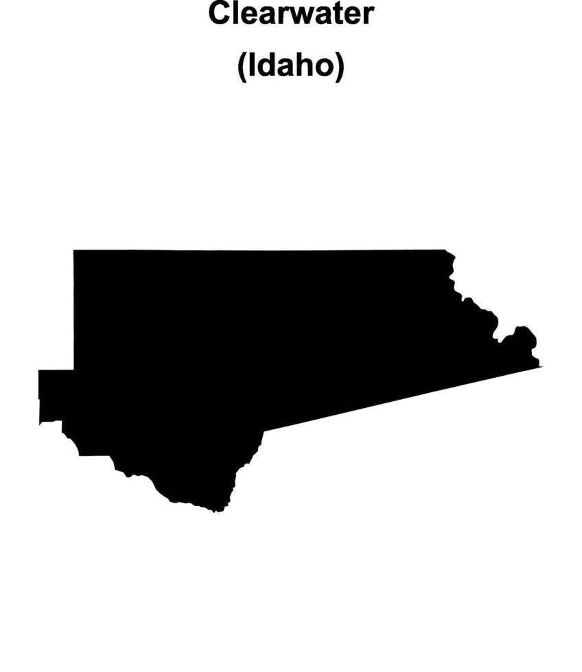 Clearwater County, Idaho blank outline map vector