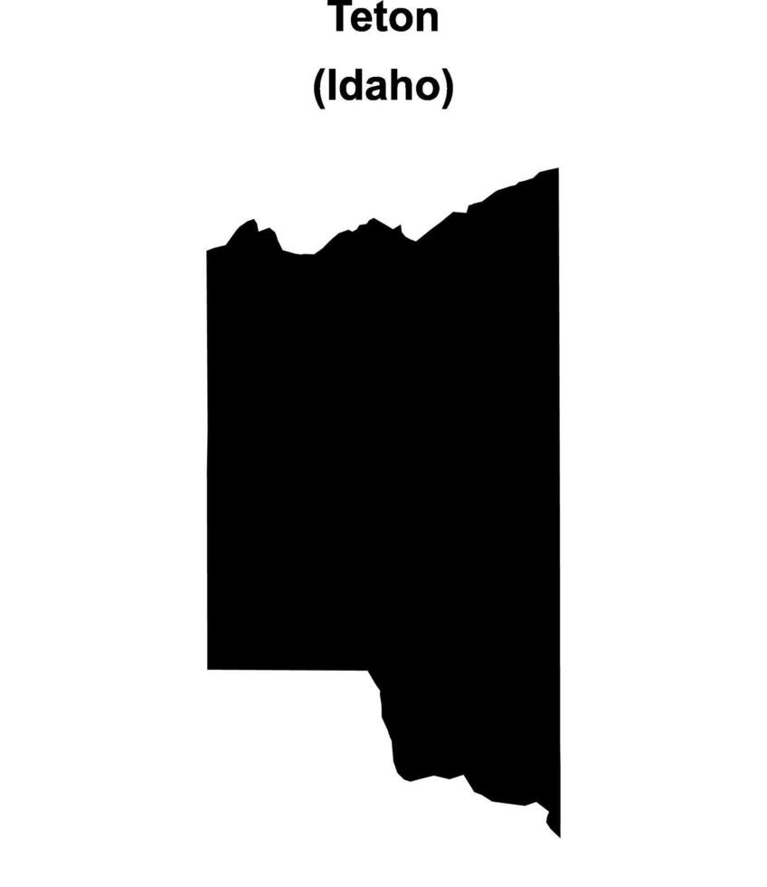 Teton County, Idaho blank outline map vector