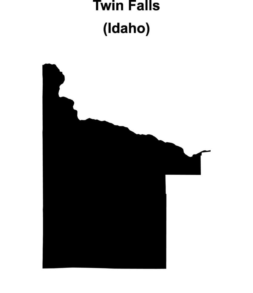 Twin Falls County, Idaho blank outline map vector